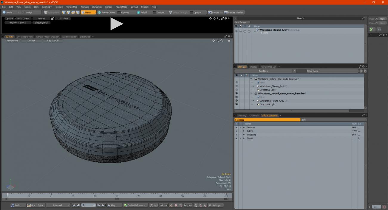 3D model Whetstone Round Grey