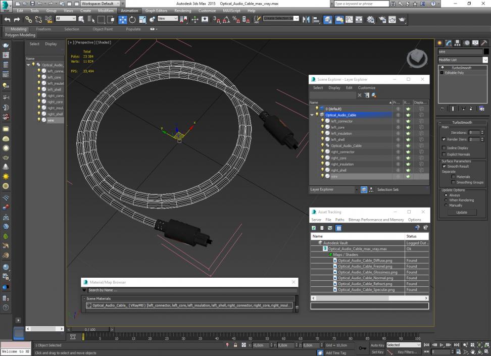 Optical Audio Cable 3D model