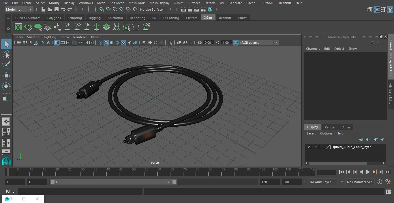 Optical Audio Cable 3D model