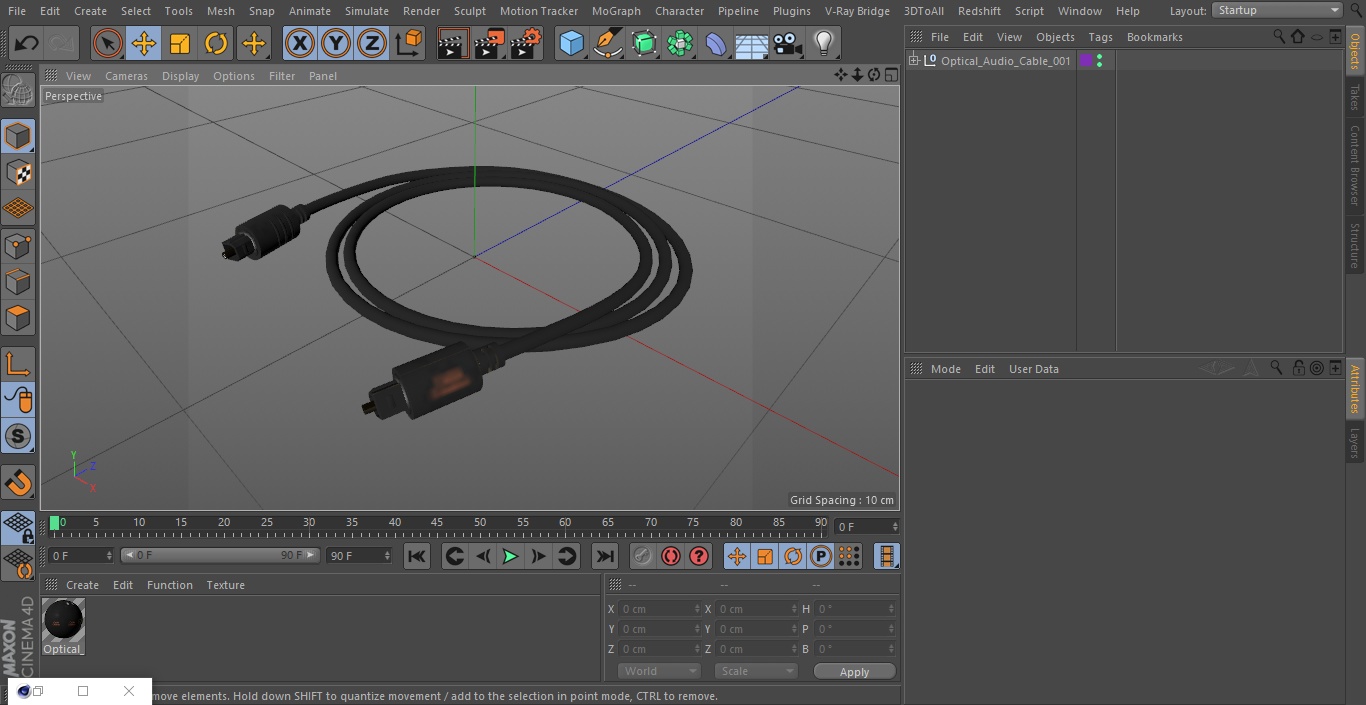 Optical Audio Cable 3D model