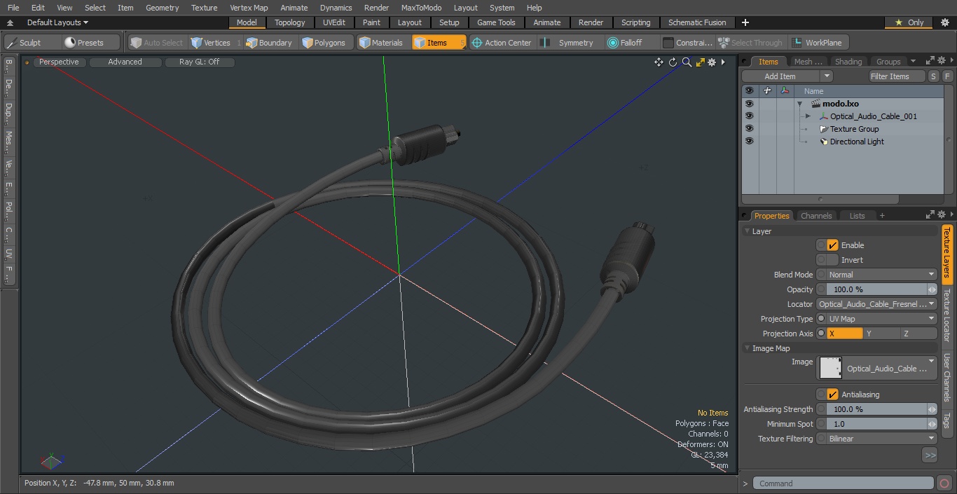 Optical Audio Cable 3D model