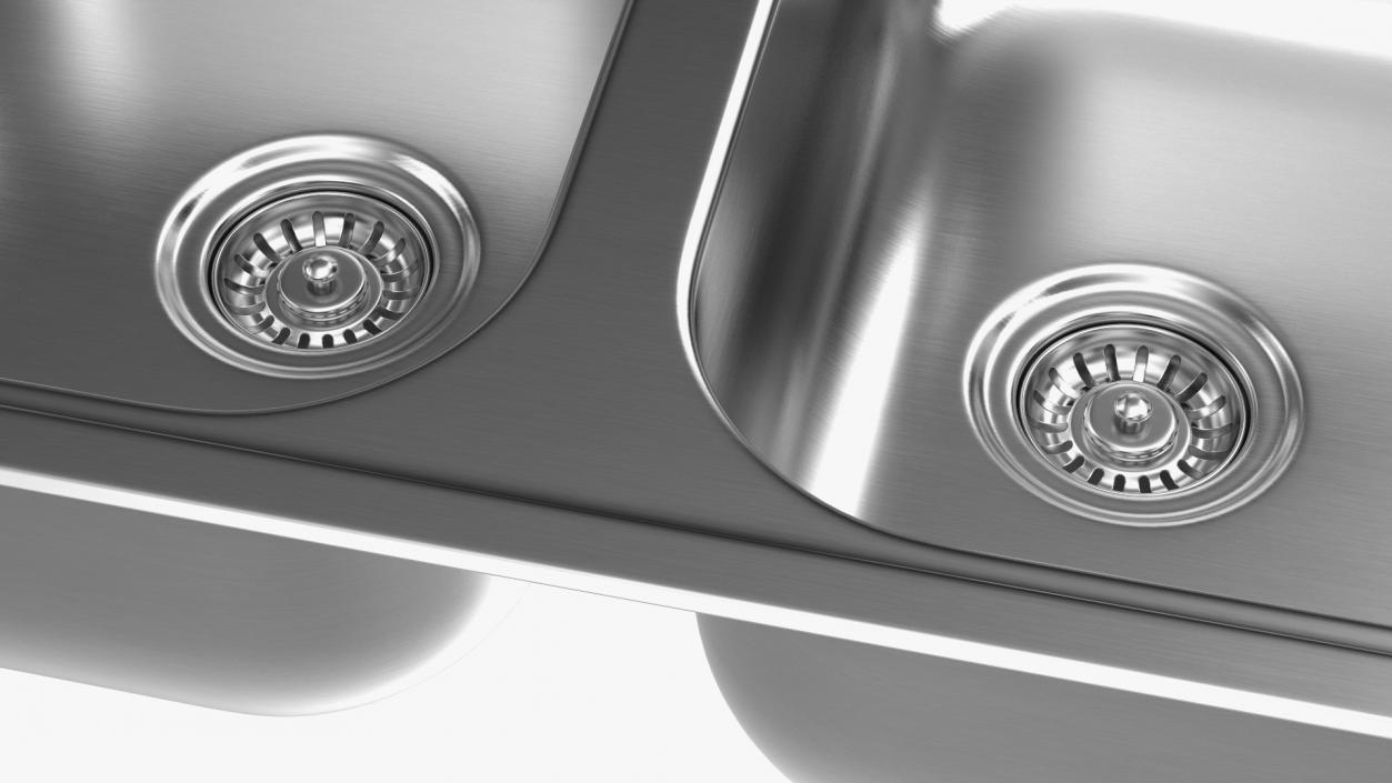 3D model Double Bowl Integrated Kitchen Sink