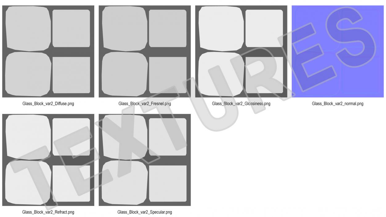 Clear Wave Glass Block 3D