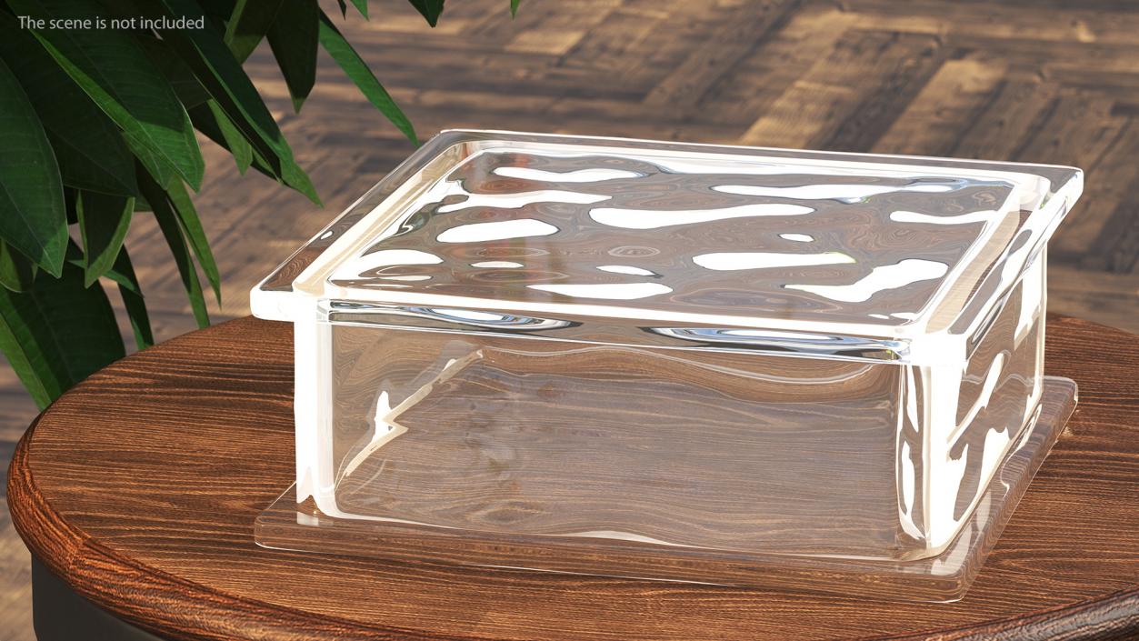 Clear Wave Glass Block 3D