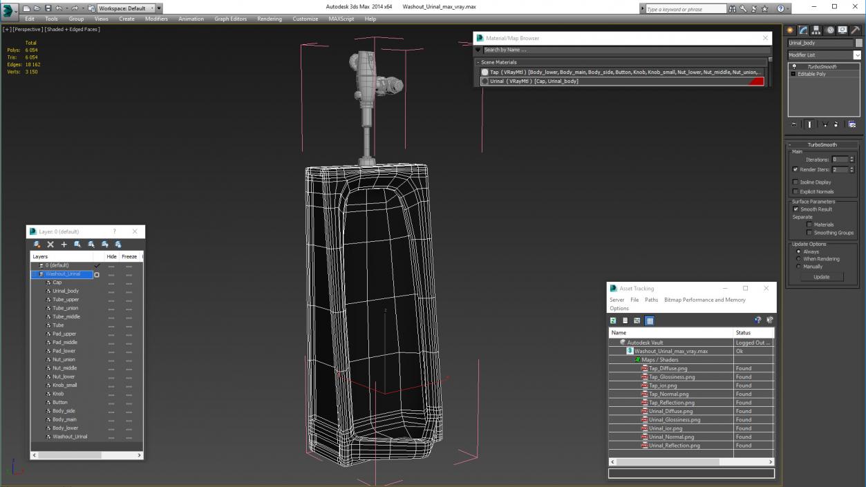 Washout Urinal 3D model