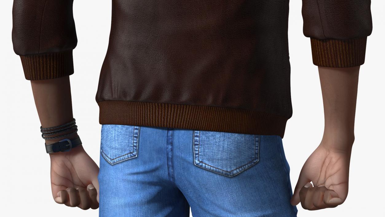 Teenager Light Skin Street Outfit Standing Pose 3D