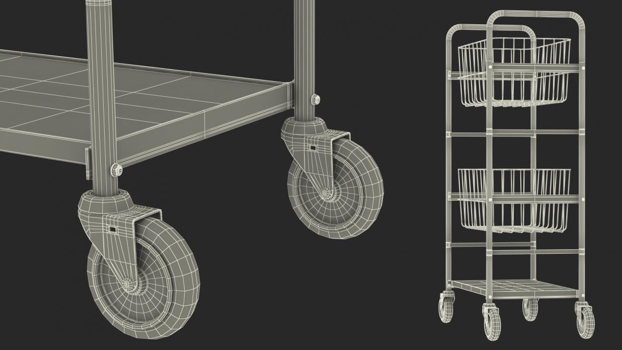 3D model Steel Wire Basket Trolley