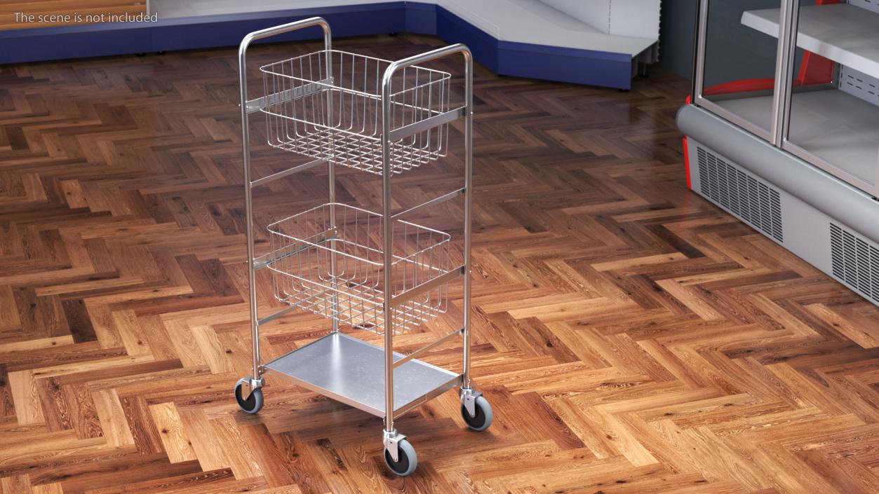 3D model Steel Wire Basket Trolley