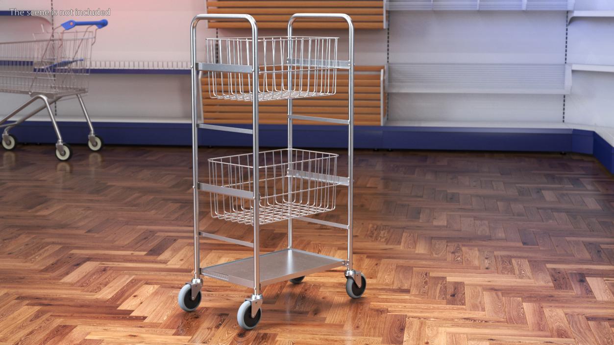 3D model Steel Wire Basket Trolley