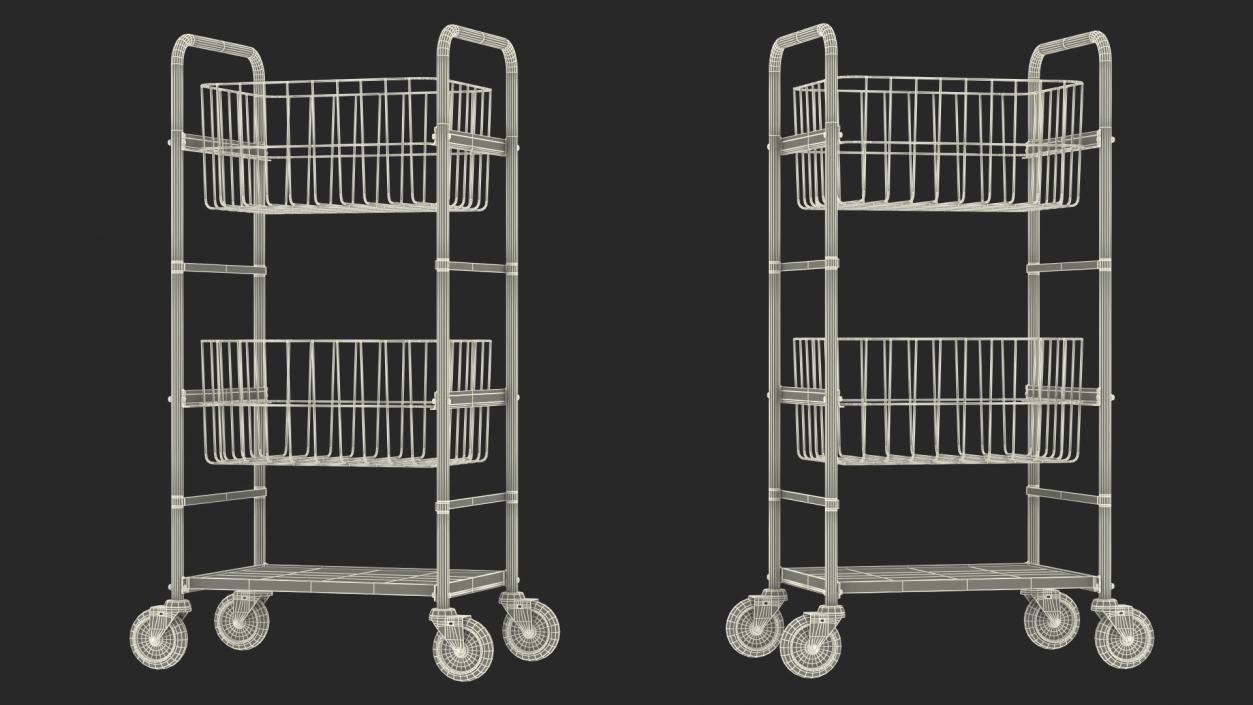 3D model Steel Wire Basket Trolley