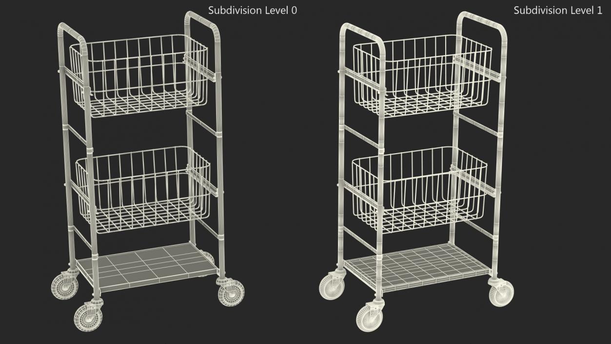 3D model Steel Wire Basket Trolley