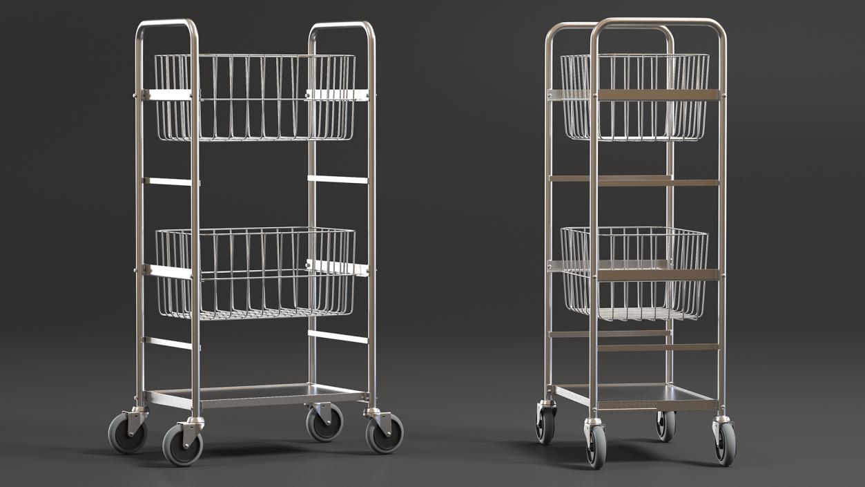 3D model Steel Wire Basket Trolley