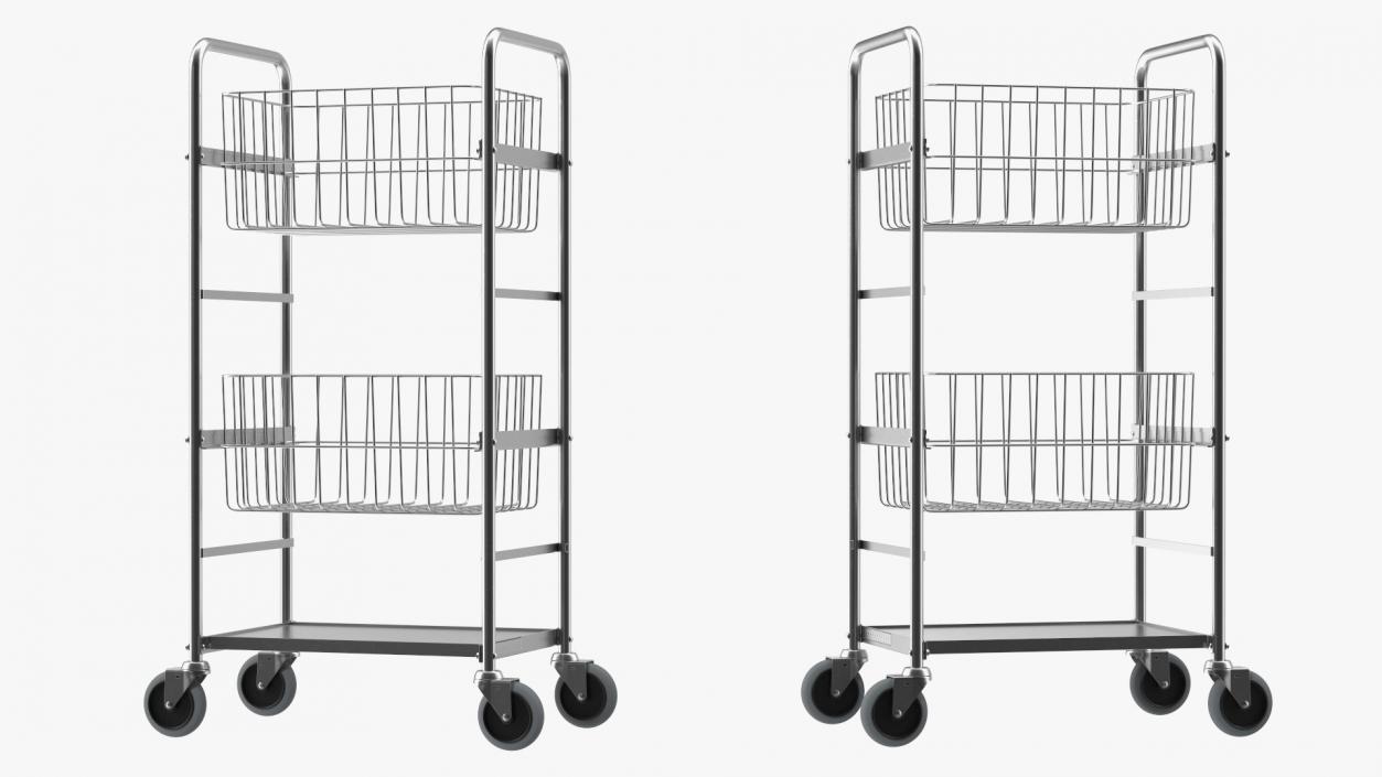 3D model Steel Wire Basket Trolley