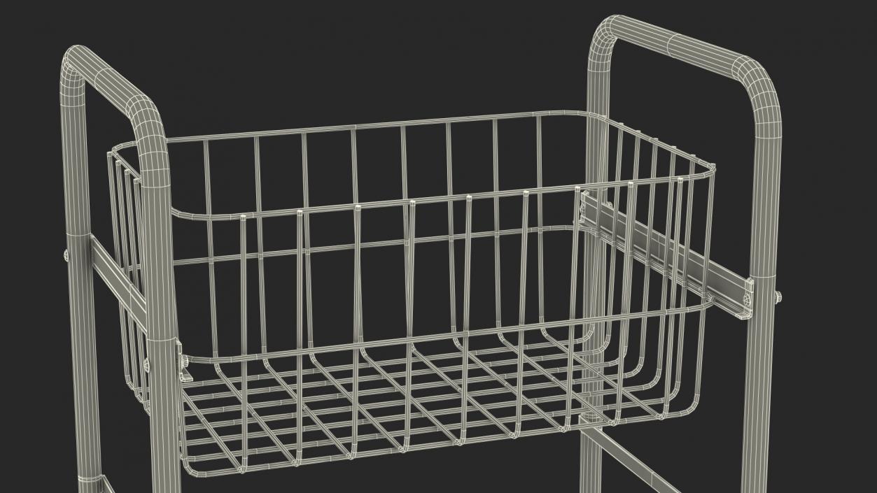 3D model Steel Wire Basket Trolley