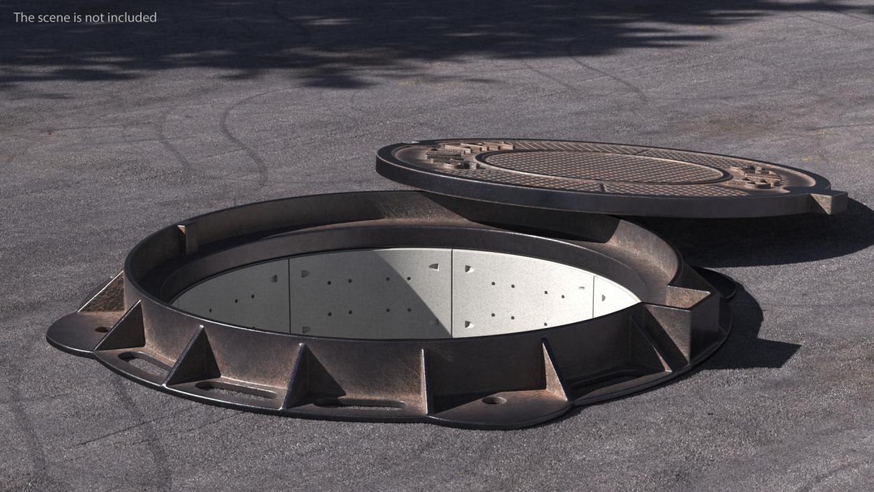 3D Steel Sewer Manhole Old model