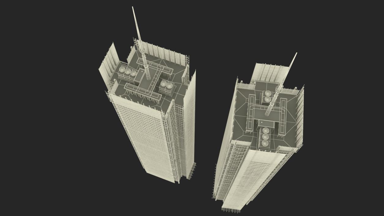 3D model New York Times Tower Lights On