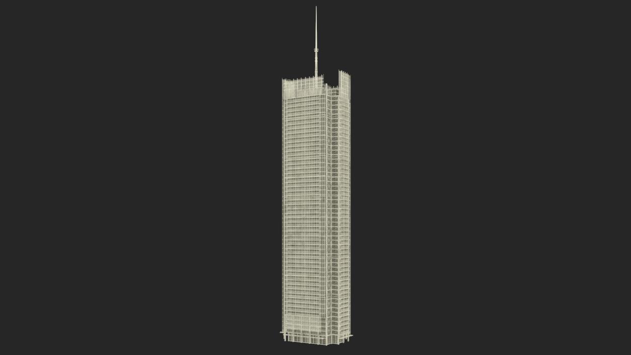 3D model New York Times Tower Lights On