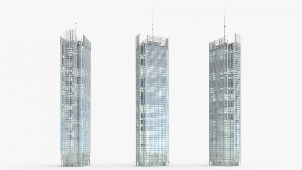 3D model New York Times Tower Lights On