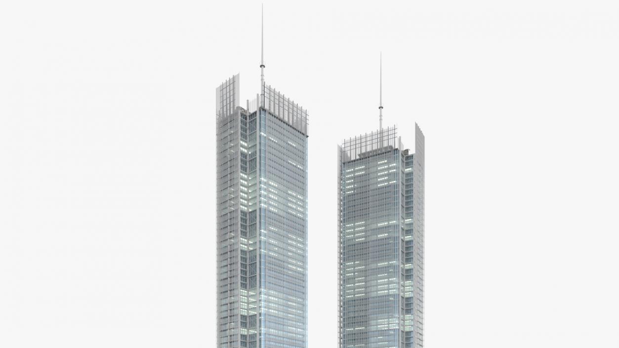 3D model New York Times Tower Lights On