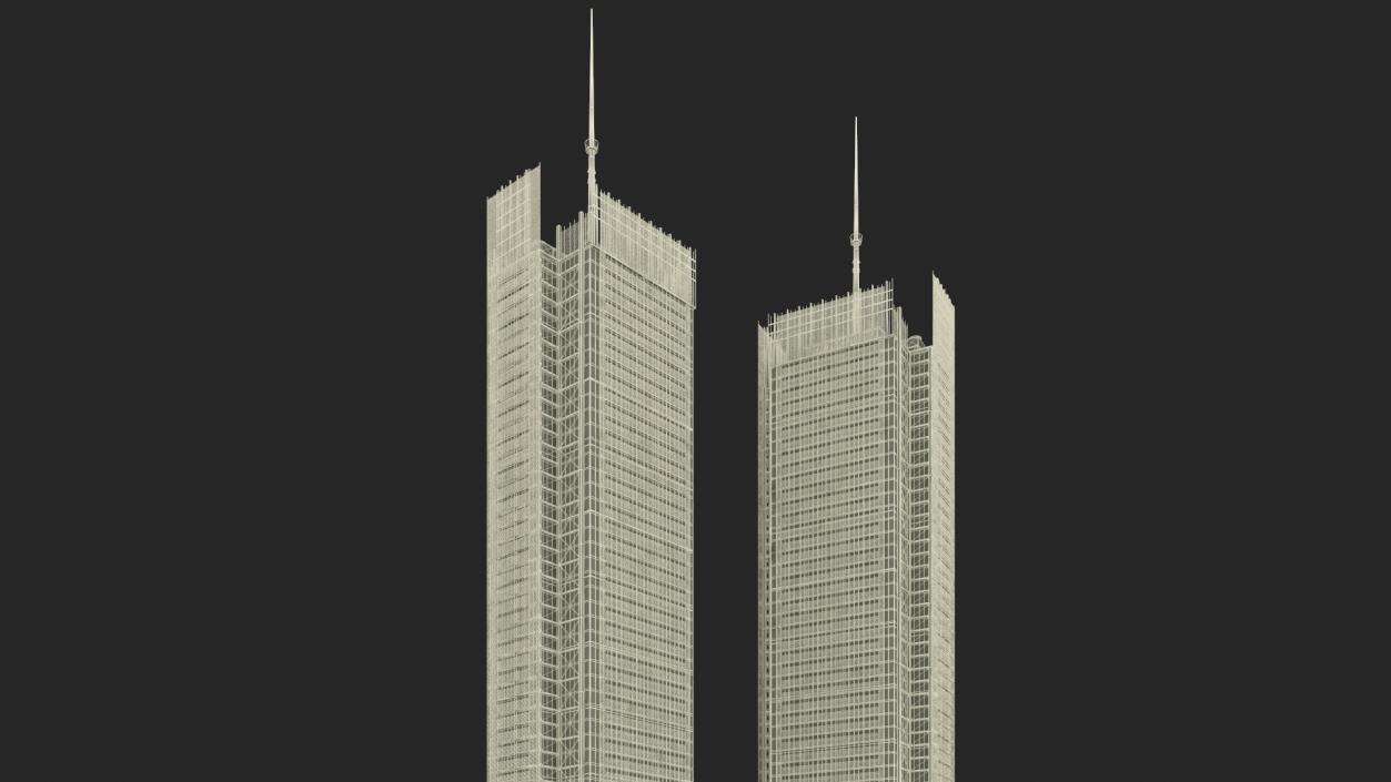 3D model New York Times Tower Lights On