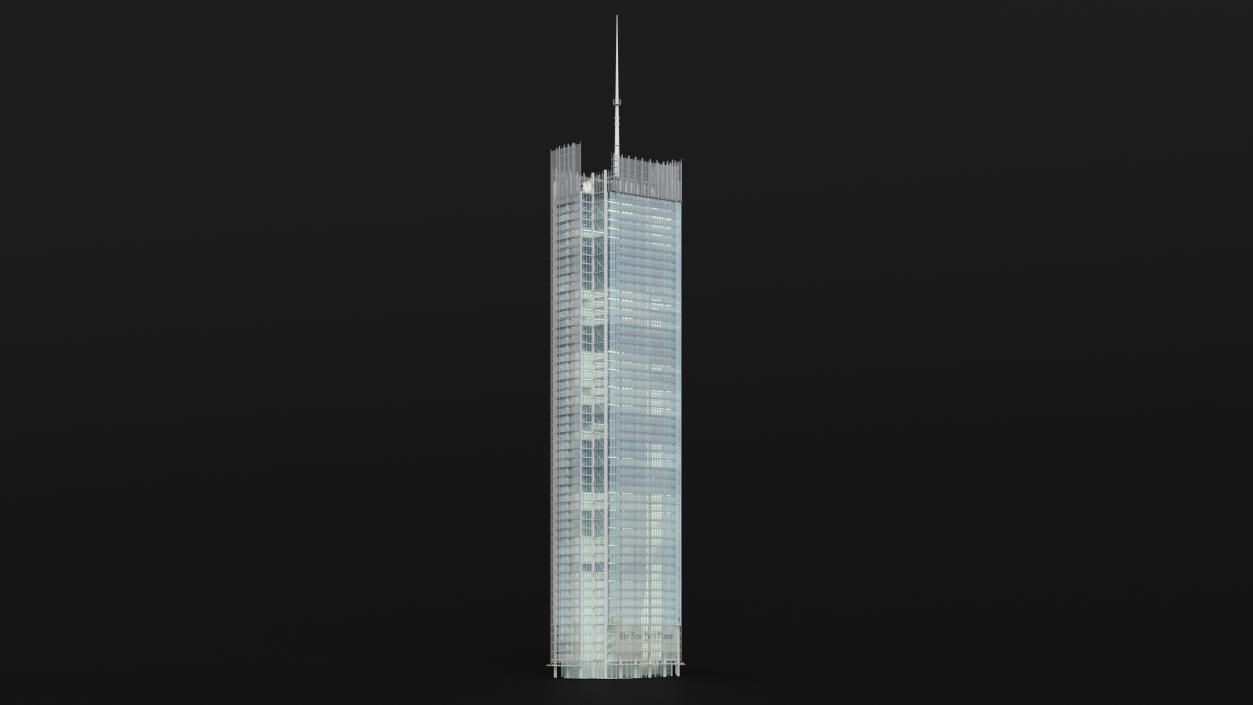 3D model New York Times Tower Lights On