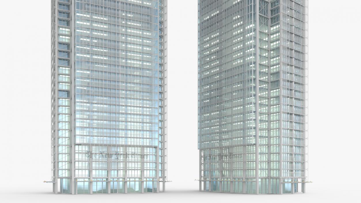 3D model New York Times Tower Lights On