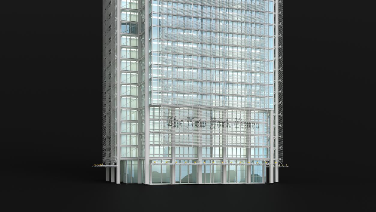 3D model New York Times Tower Lights On