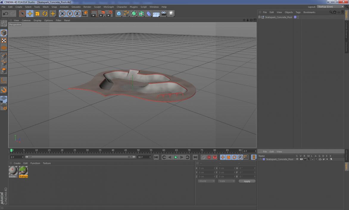 3D Skatepark Concrete Pool model