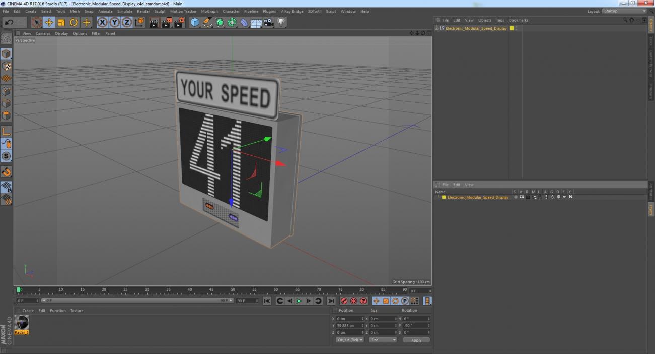 Electronic Modular Speed Display 3D