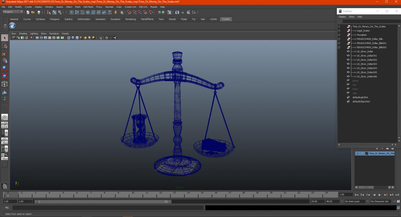 Time Or Money On The Scales 3D Model1 3D