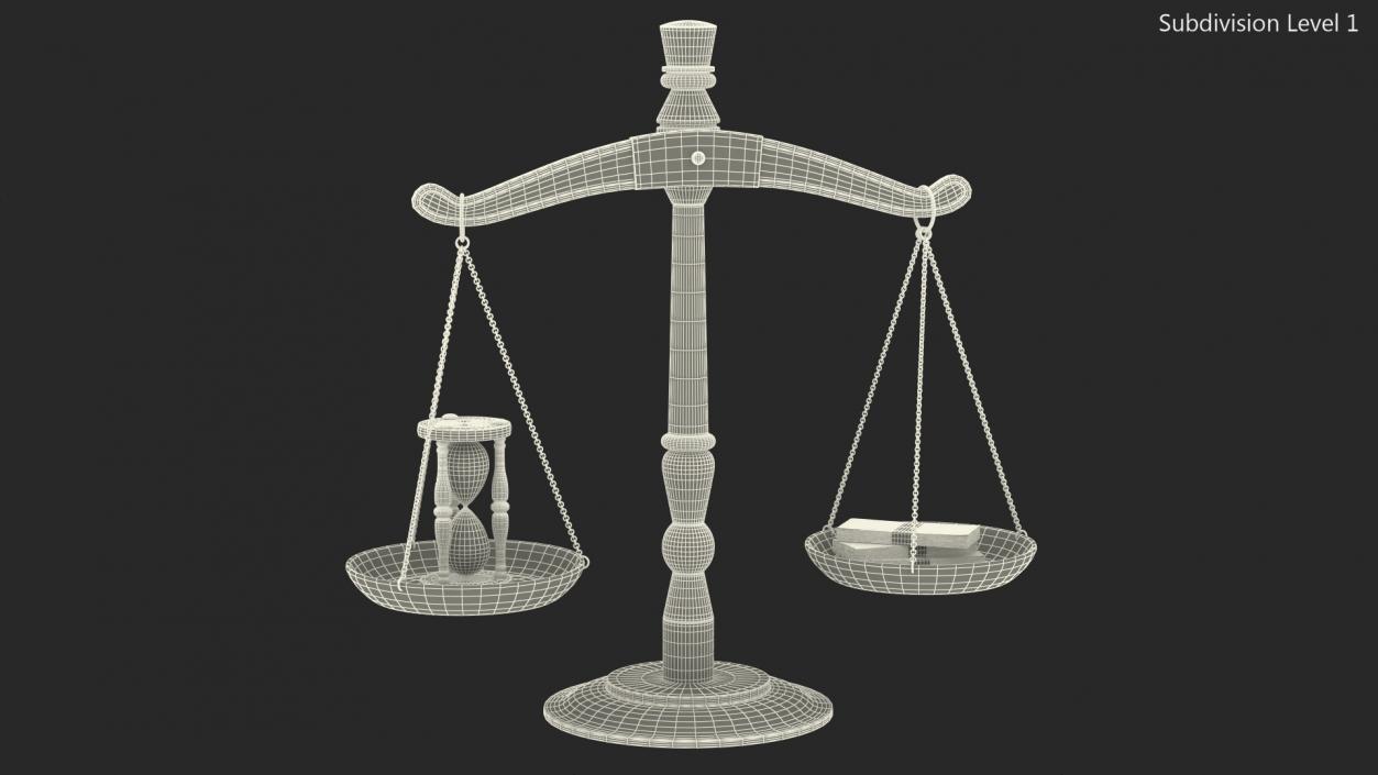 Time Or Money On The Scales 3D Model1 3D