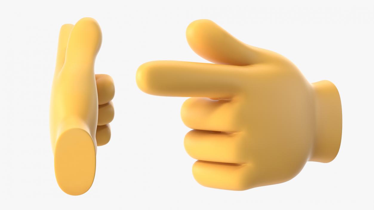 3D model Backhand Index Pointing Right Emoji