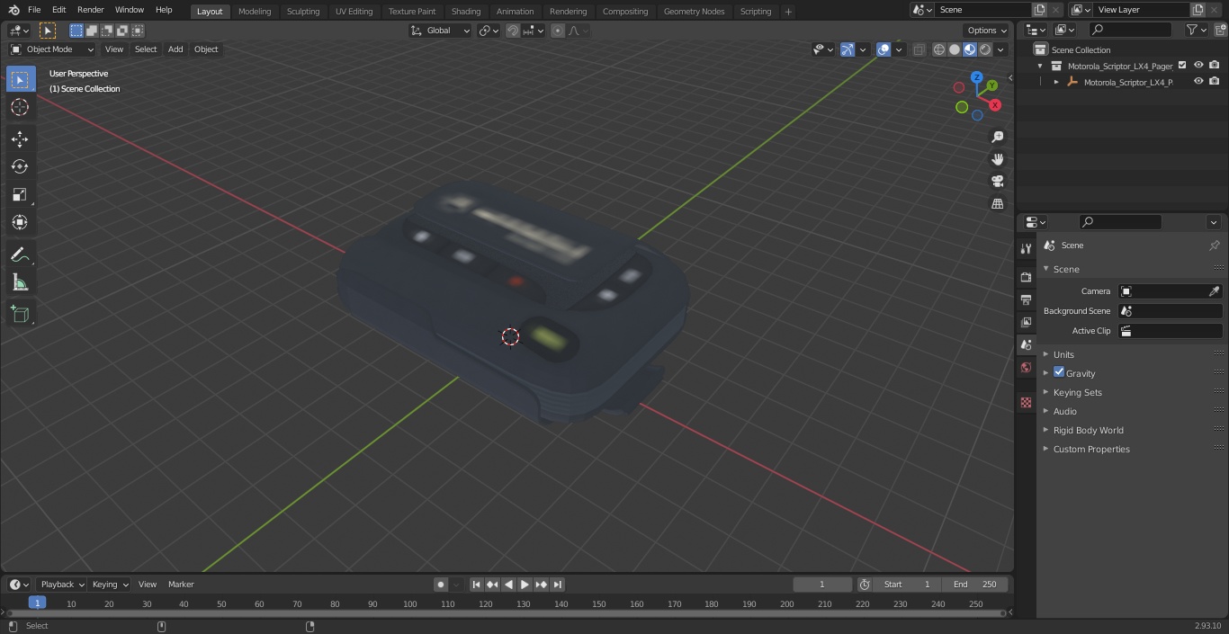 3D model Motorola Scriptor LX4 Pager in Case