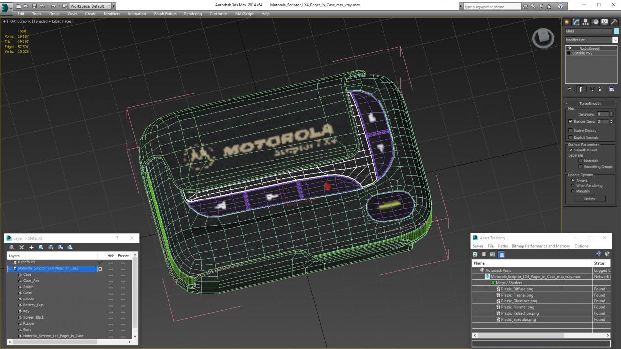 3D model Motorola Scriptor LX4 Pager in Case