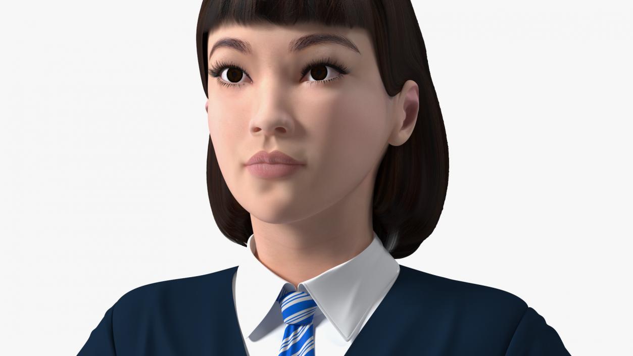 3D model Chinese Schoolgirl Rigged