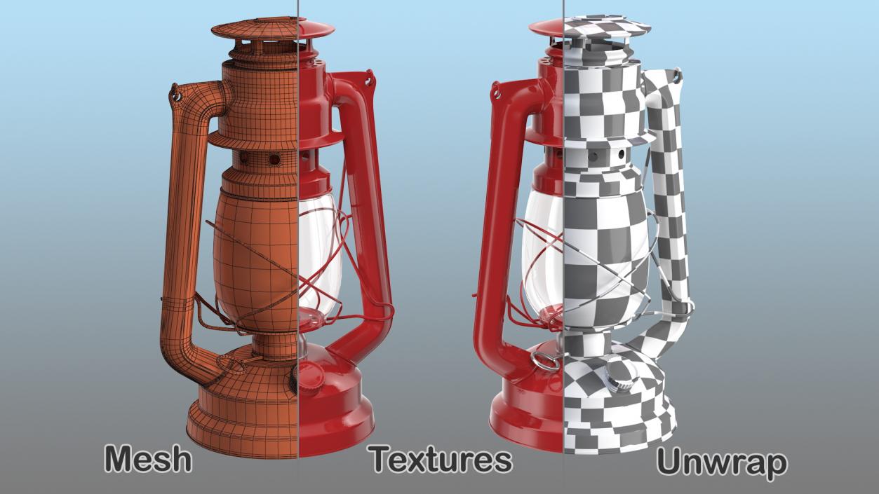 Retro Kerosene Lamp 3D model