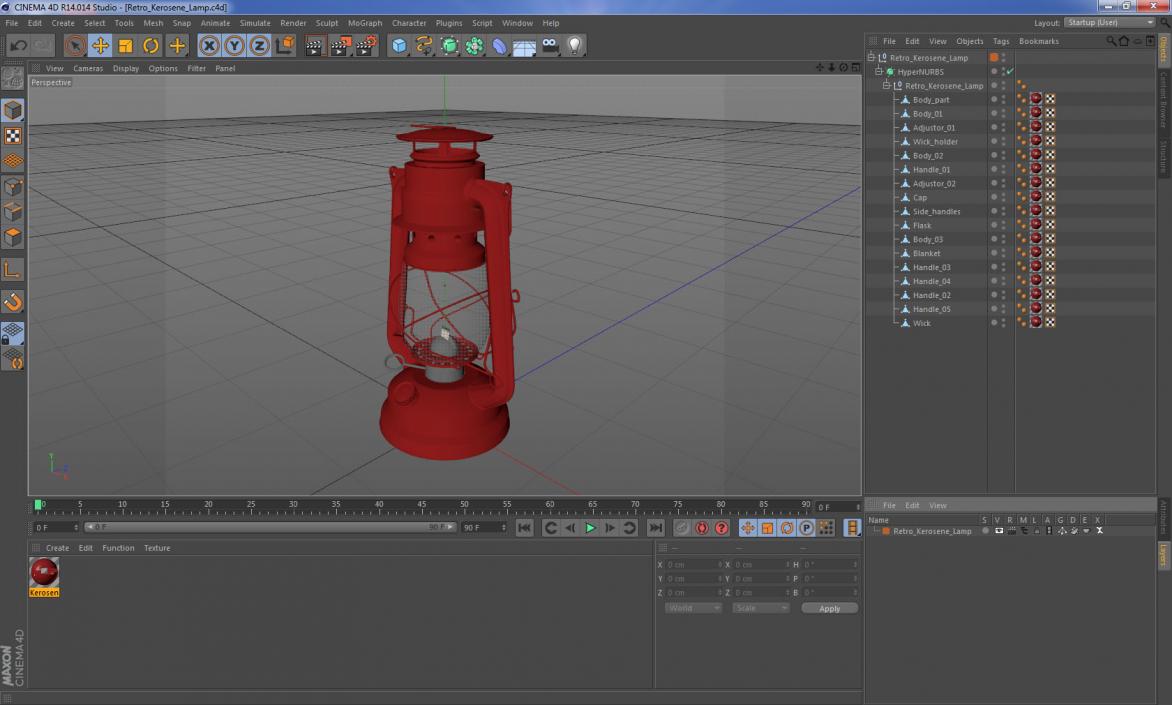 Retro Kerosene Lamp 3D model