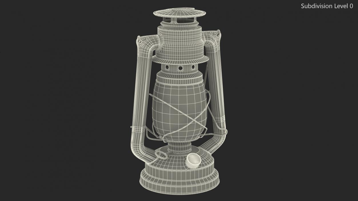 Retro Kerosene Lamp 3D model