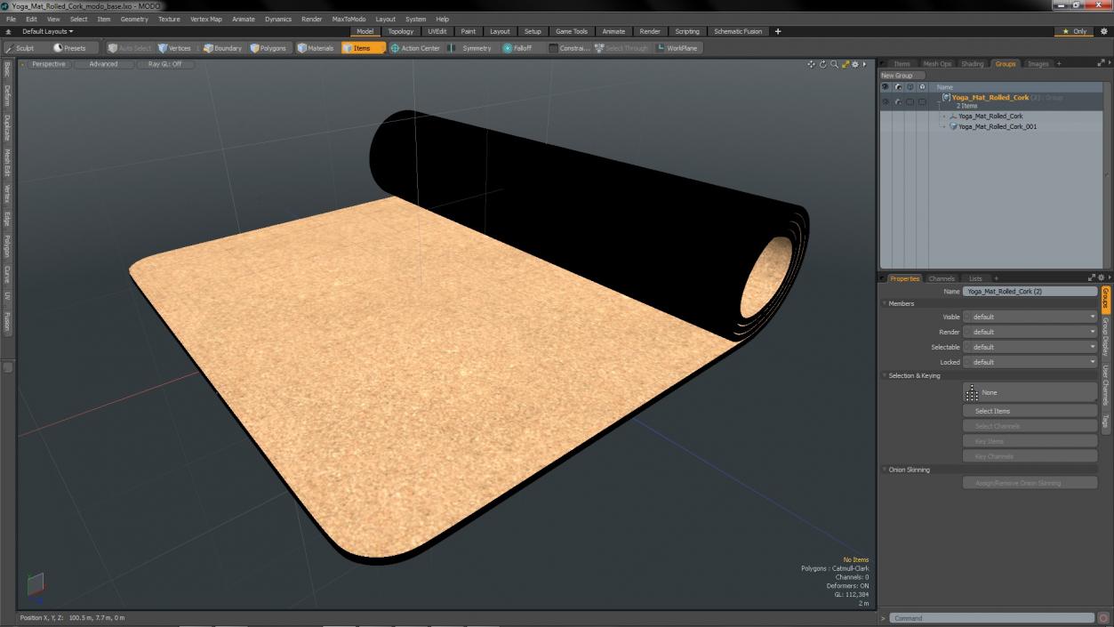 3D model Yoga Mat Rolled Cork