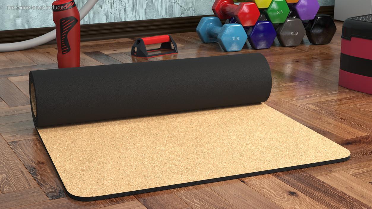 3D model Yoga Mat Rolled Cork