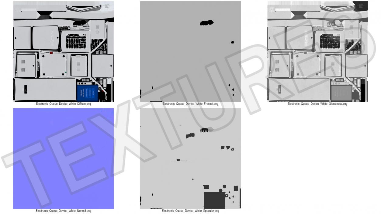 Electronic Queue Device White 3D model