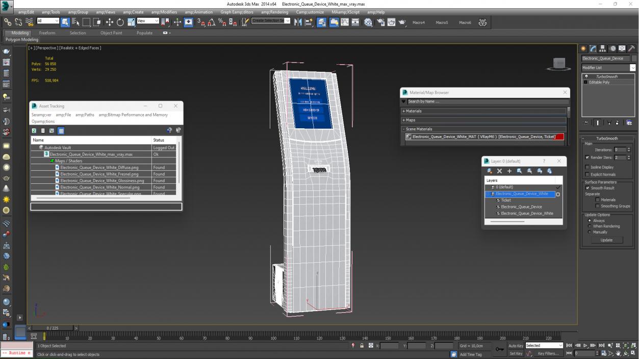 Electronic Queue Device White 3D model