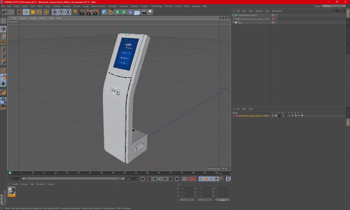 Electronic Queue Device White 3D model