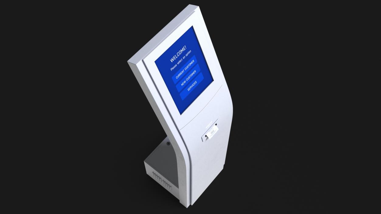 Electronic Queue Device White 3D model