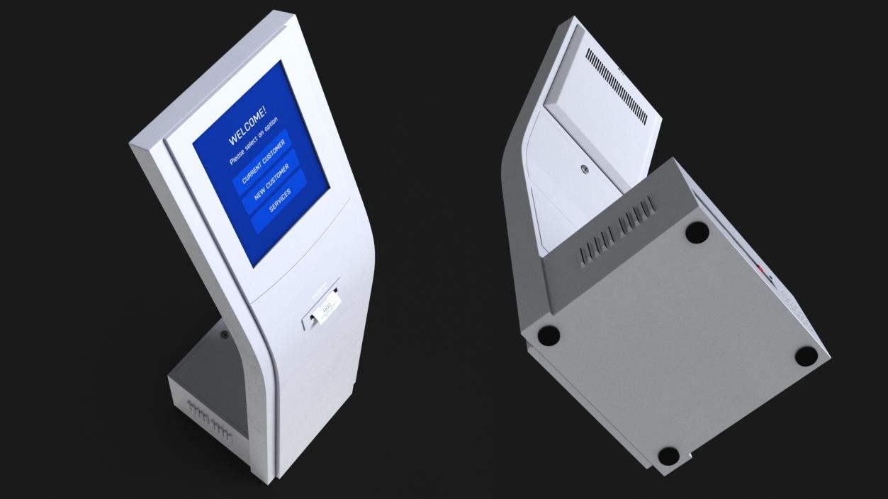 Electronic Queue Device White 3D model