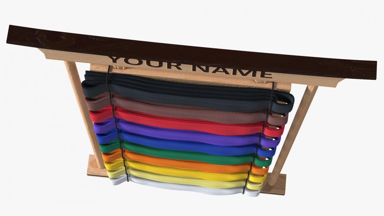 Display Rack for Karate Belts 3D model