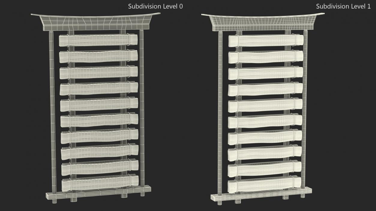 Display Rack for Karate Belts 3D model