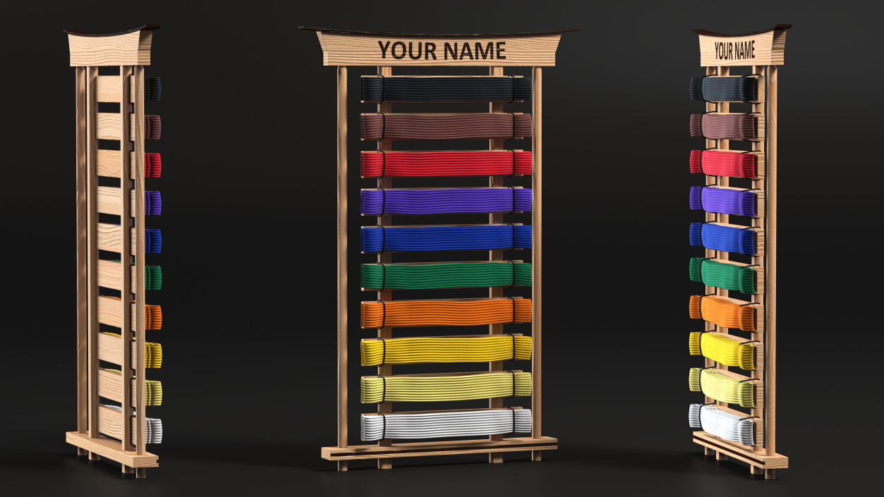 Display Rack for Karate Belts 3D model