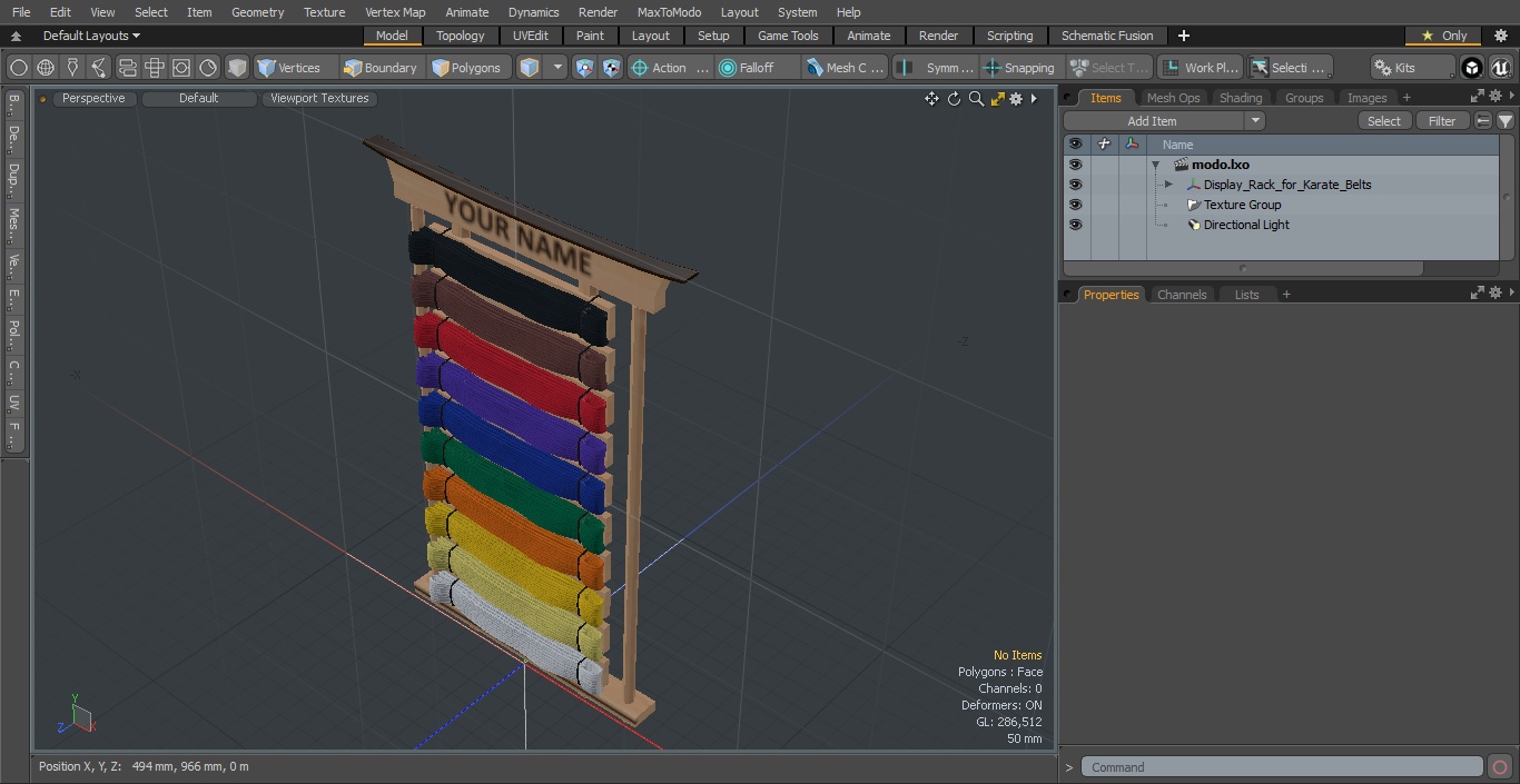 Display Rack for Karate Belts 3D model