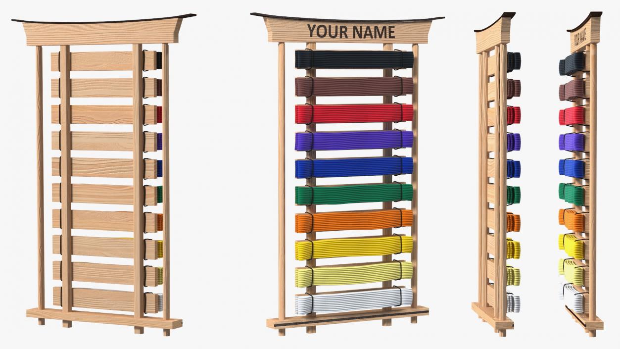 Display Rack for Karate Belts 3D model